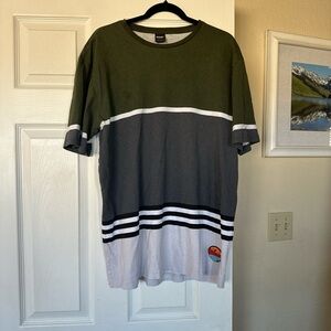 Oakley Olive and Gray Striped Men's Tee